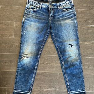 Silver Cropped Jeans